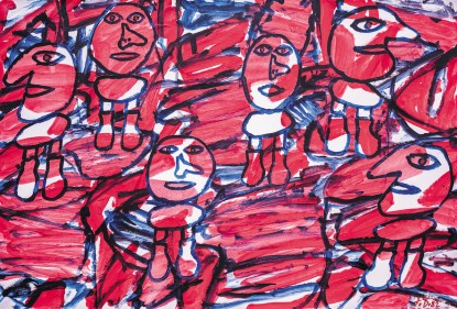 Jean Dubuffet, Site aléatoire avec 6 personnages, 1982
